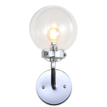 Caleb Brass Vanity Wall Sconce Clear - JONATHAN Y